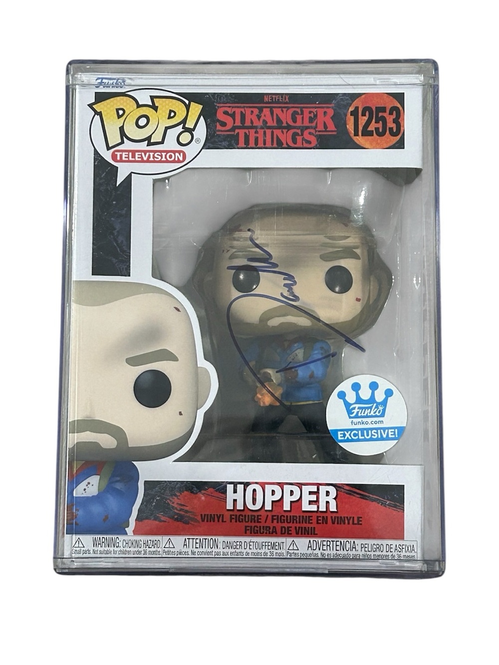 STRANGER THINGS FUNKO POP SIGNED Hopper David Harbour Vinyl Figure Collectible